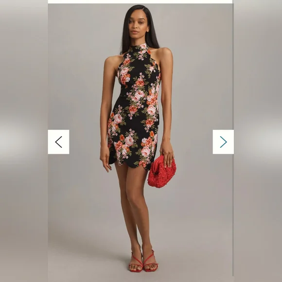 Anthropologie Black Floral Dress - Picture 2 of 4